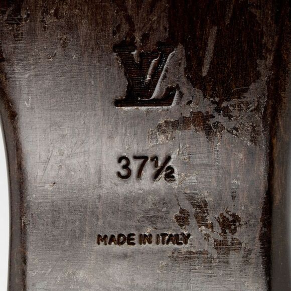 Louis Vuitton Monogram Denim Lock It Mule Sandals - Size 7.5 / 37.5 - Picture 7 of 8